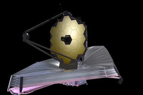 Illustration of the James Webb Space Telescope , current as of September 2009. Top side
